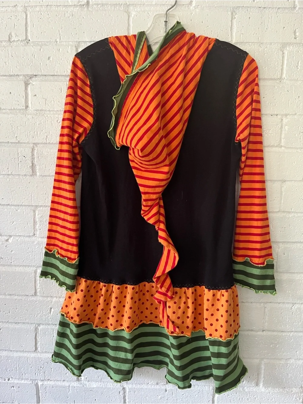 Boutique Halloween Dress with Hood Graphic Design ofWitch Black Cat & Pumpkins